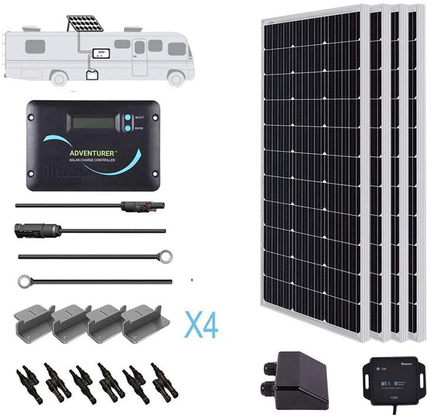 Renogy 400W Monocrystalline Solar RV Kit with 30A Charger Controller