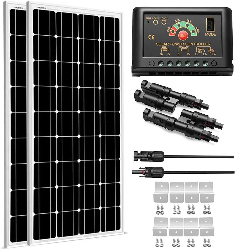 SUNGOLDPOWER 200 Watt 12V Monocrystalline Solar Panel Module Kit